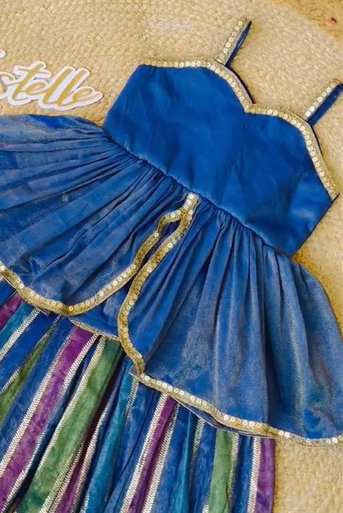 Rangoli Rainbow – Multicolor Striped Sharara Set