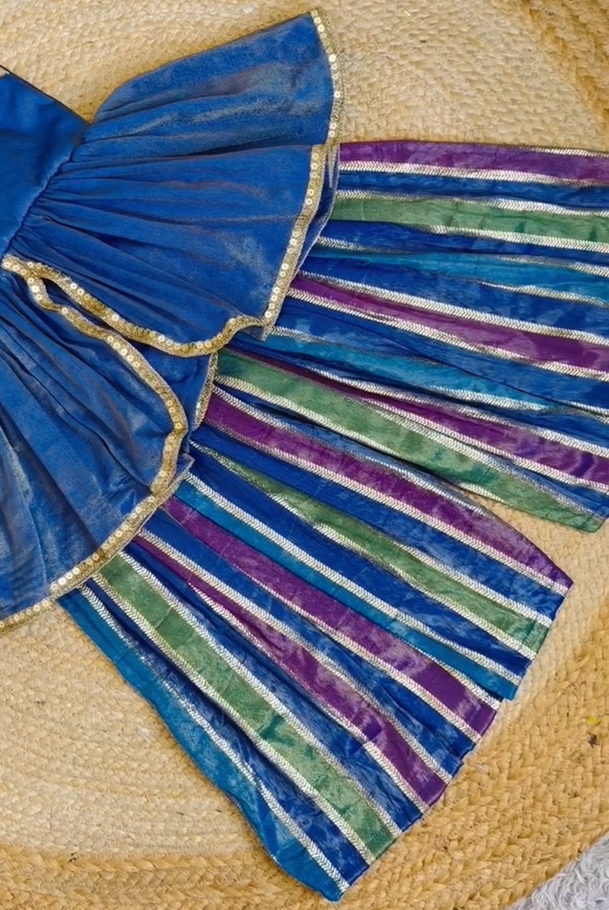 Rangoli Rainbow – Multicolor Striped Sharara Set