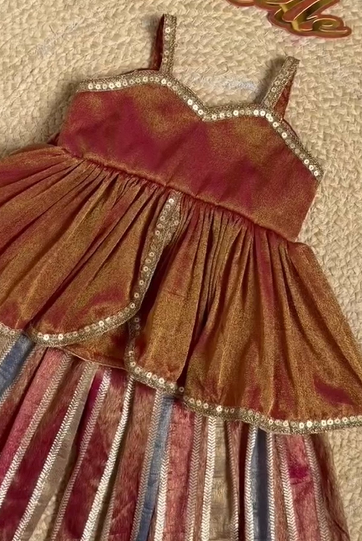 Rangoli Rainbow – Multicolor Striped Sharara Set