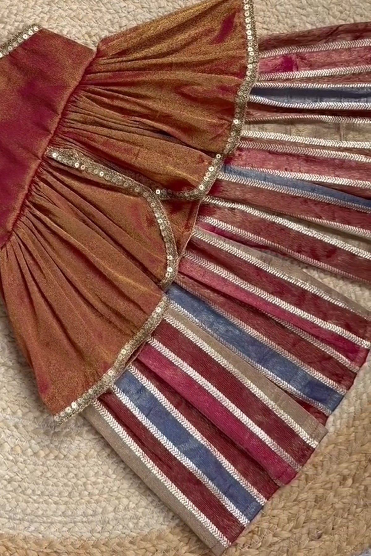 Rangoli Rainbow – Multicolor Striped Sharara Set