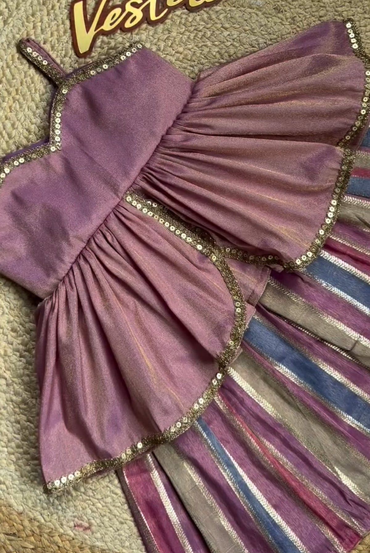 Rangoli Rainbow – Multicolor Striped Sharara Set
