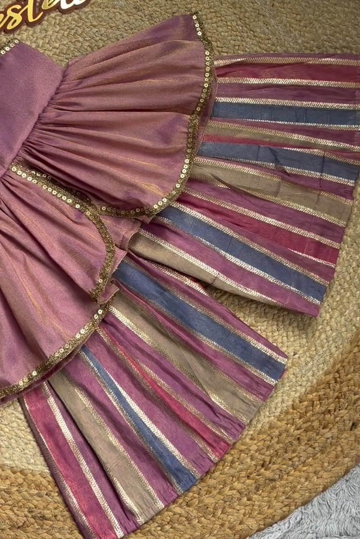 Rangoli Rainbow – Multicolor Striped Sharara Set