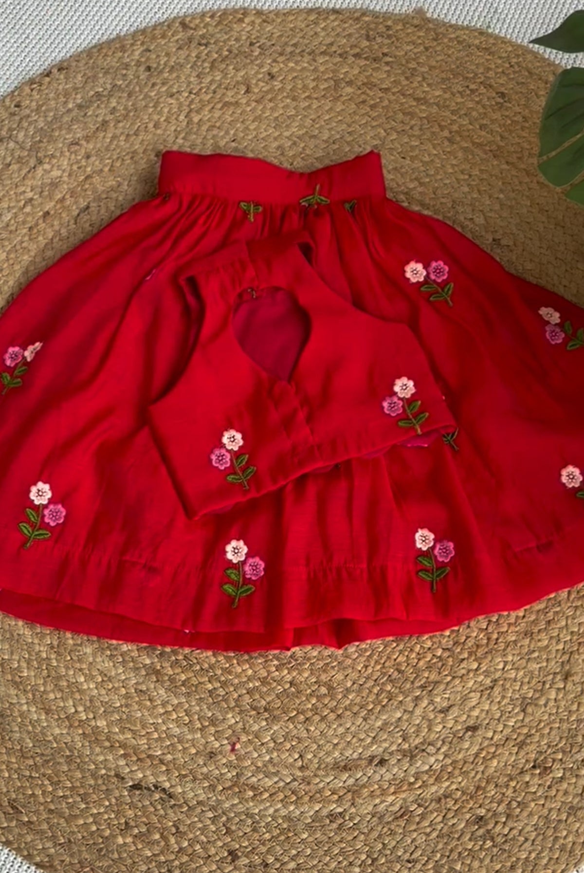 Blooming Sunshine – Floral Embroidered Girls Lehenga Set