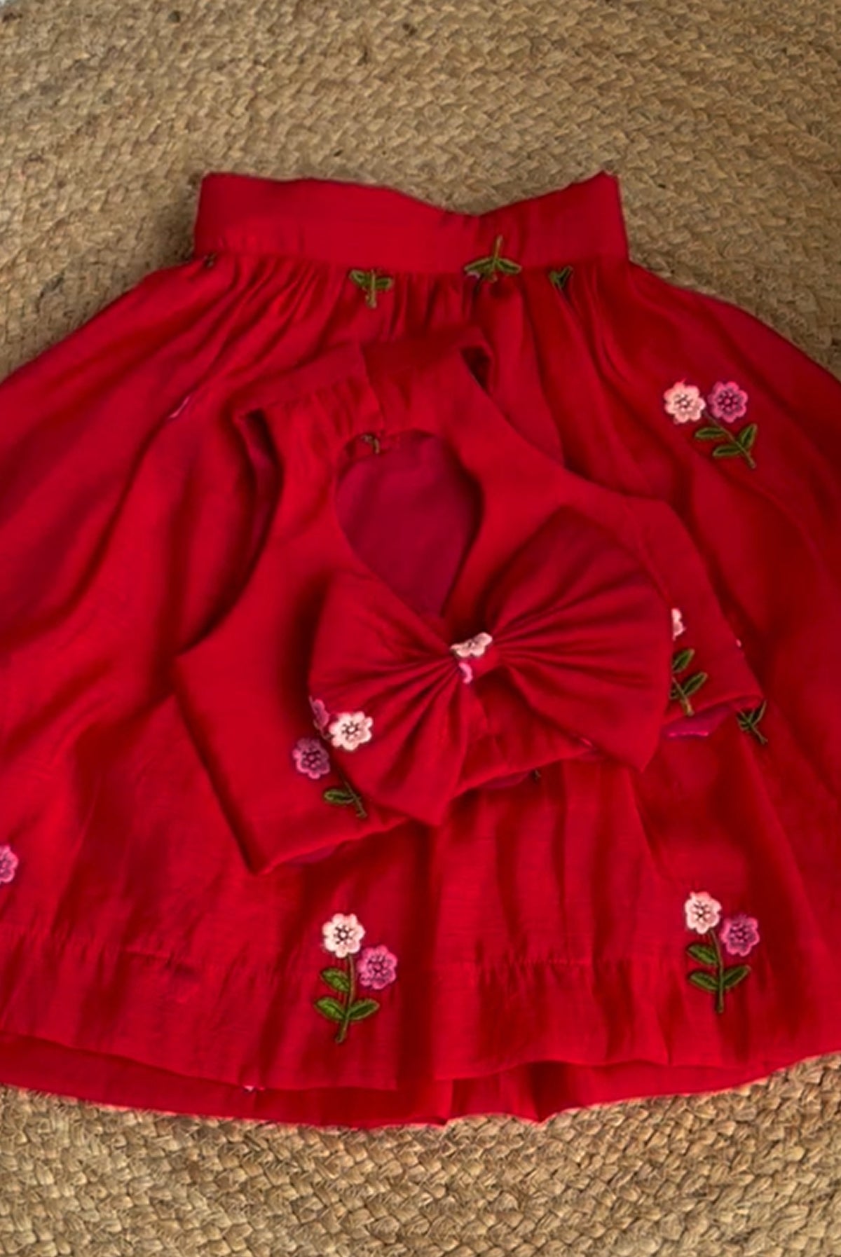 Blooming Sunshine – Floral Embroidered Girls Lehenga Set