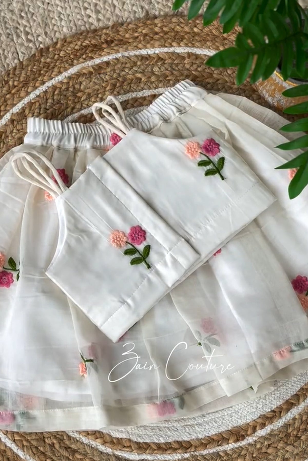 Ivory Blossom Embroidered Lehenga Choli Set