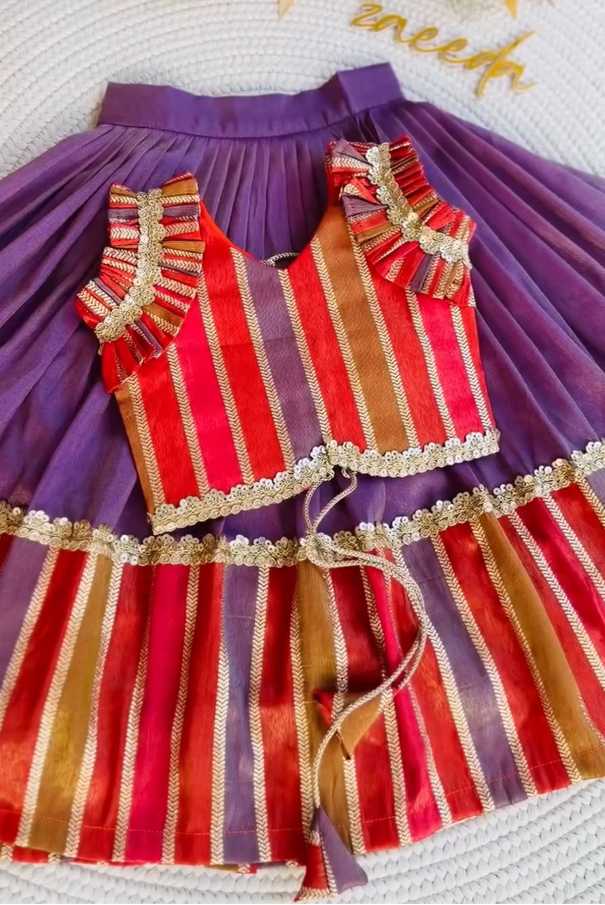 Royal Rangoli Multicolor Striped Lehenga Choli Set