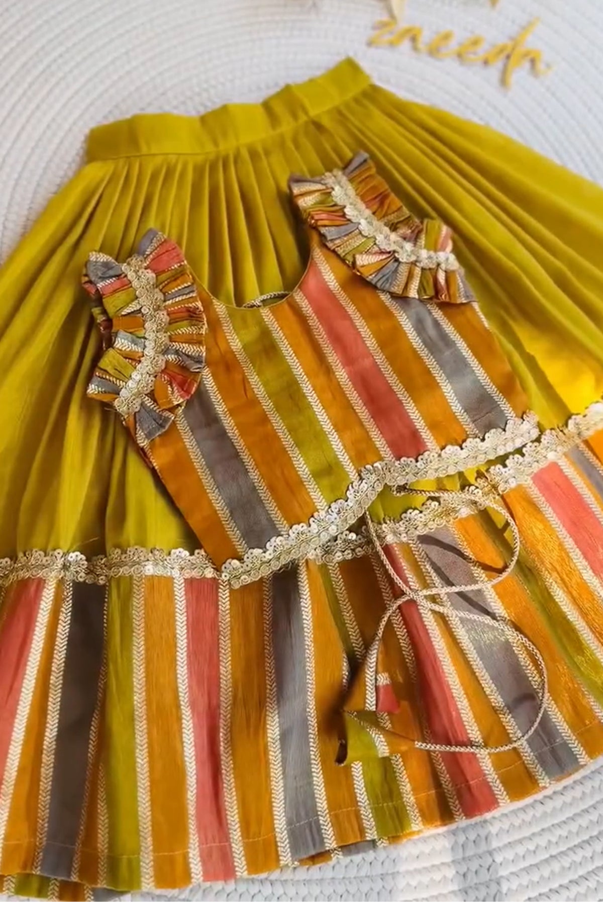 Royal Rangoli Multicolor Striped Lehenga Choli Set