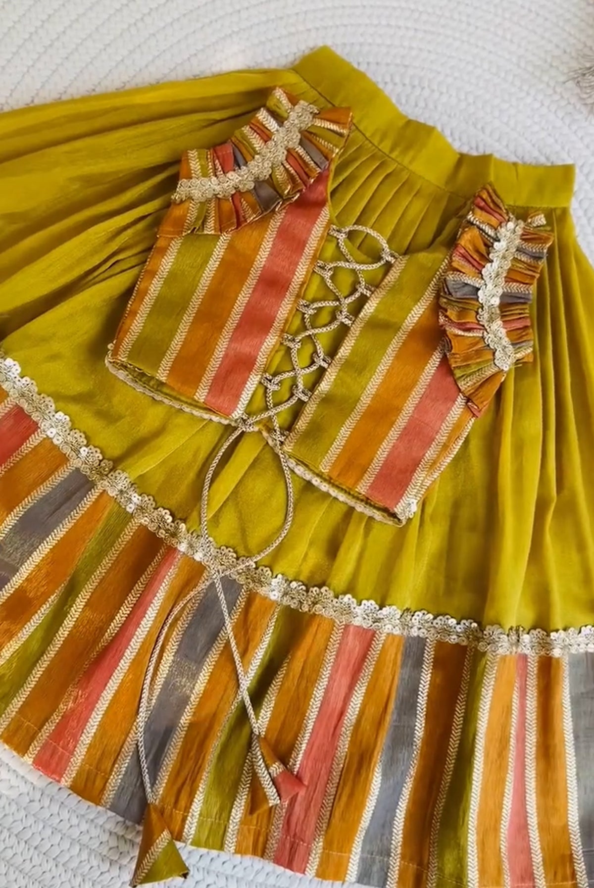Royal Rangoli Multicolor Striped Lehenga Choli Set
