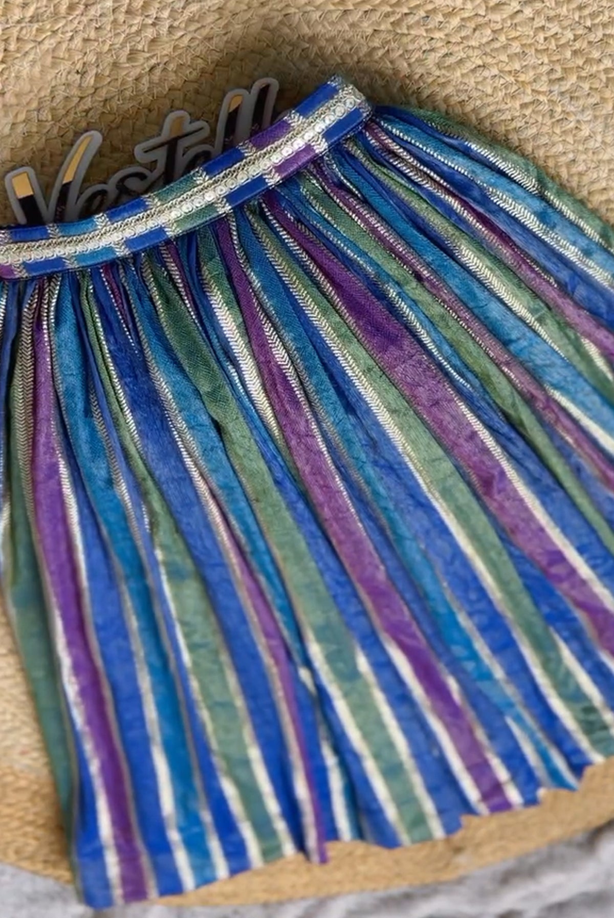 Blueberry Rainbow – Multicolor Striped Girls Co-Ord Set