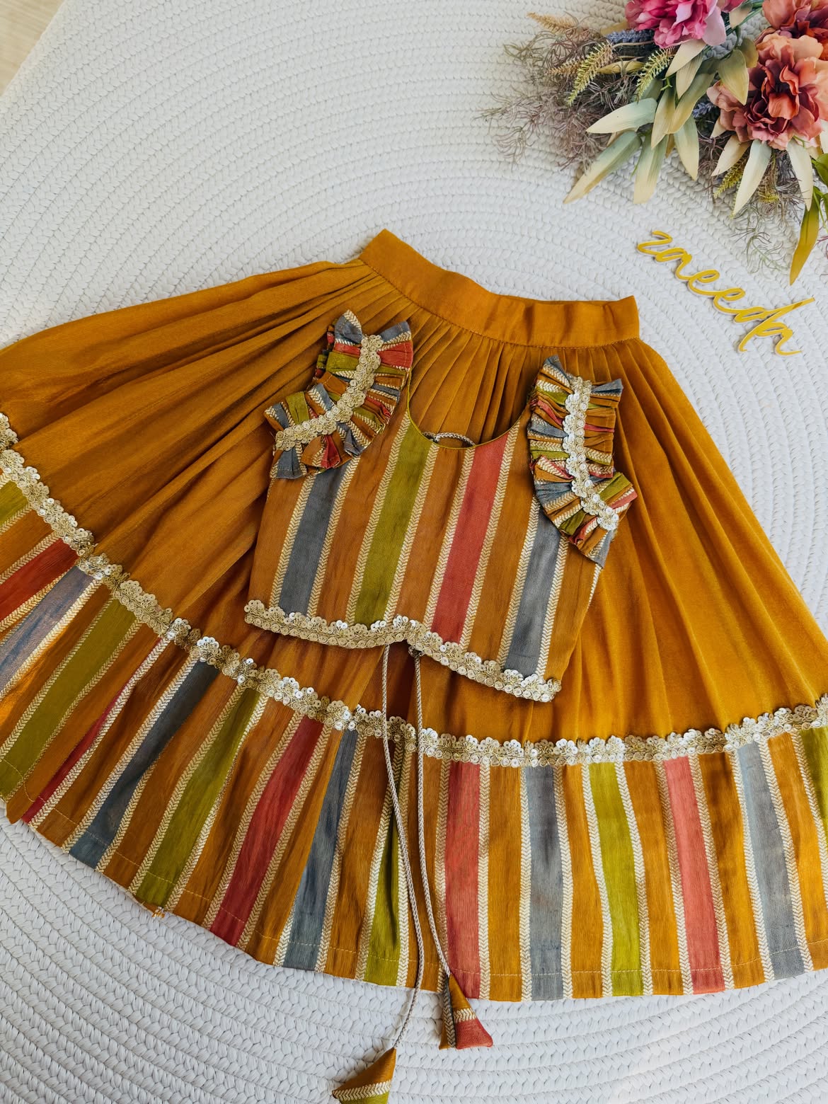 Royal Rangoli Multicolor Striped Lehenga Choli Set