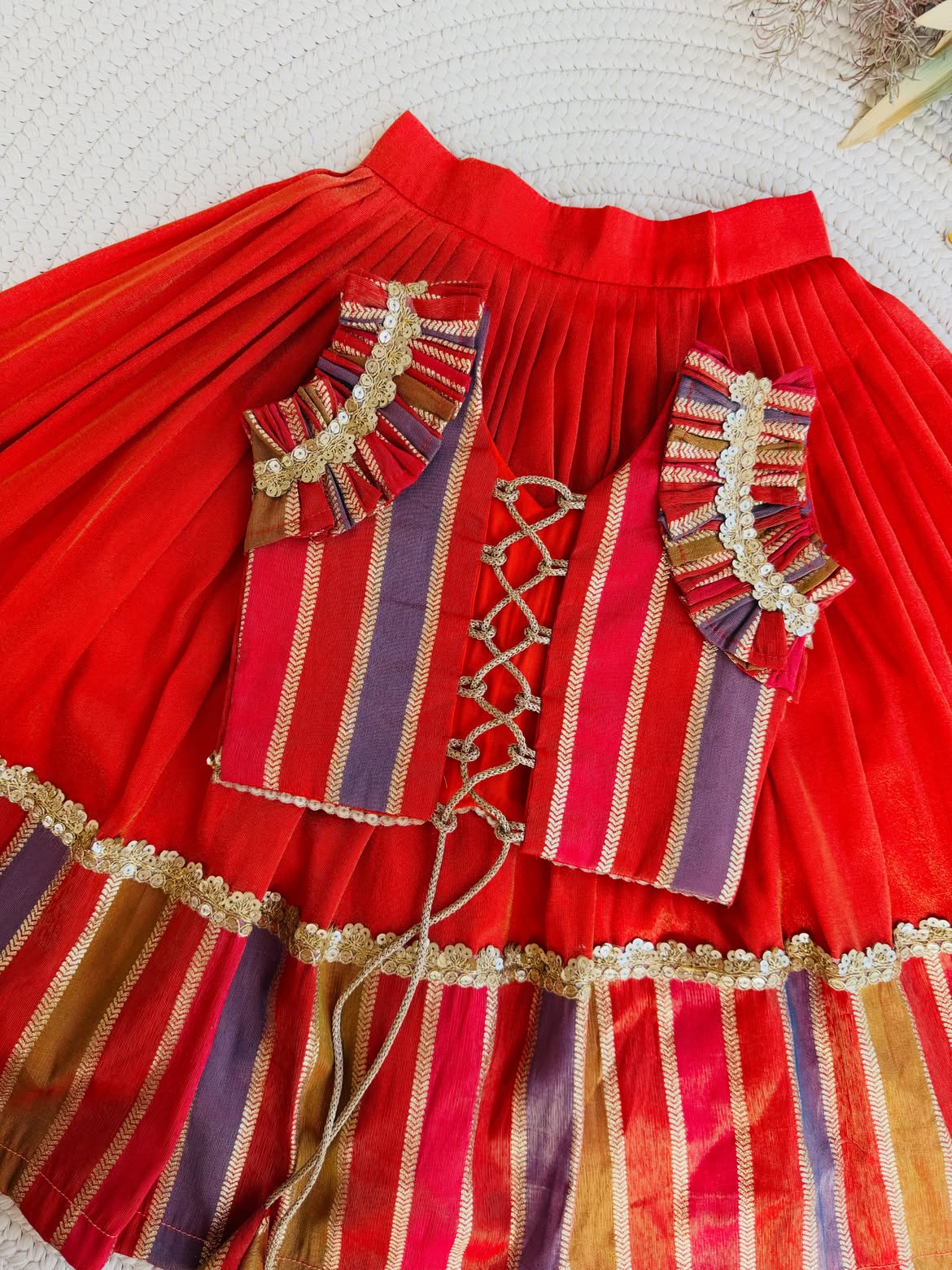 Royal Rangoli Multicolor Striped Lehenga Choli Set