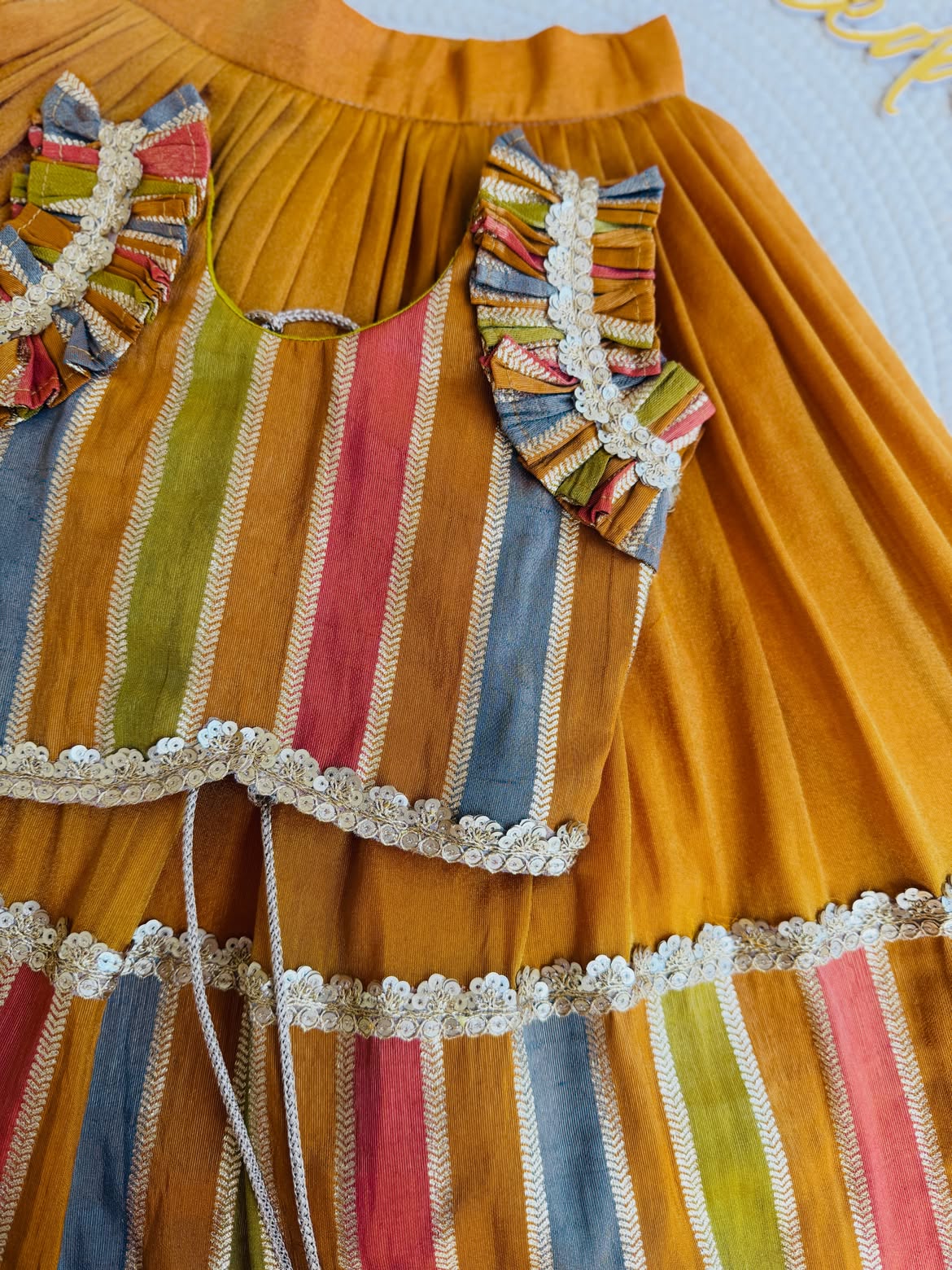 Royal Rangoli Multicolor Striped Lehenga Choli Set