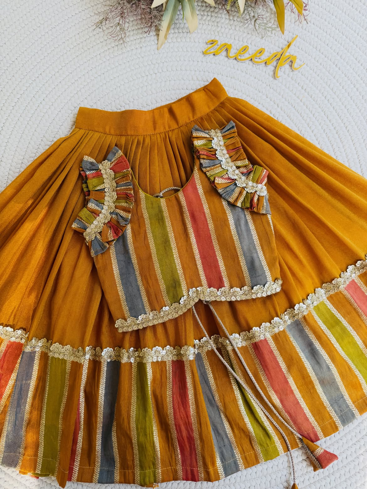 Royal Rangoli Multicolor Striped Lehenga Choli Set