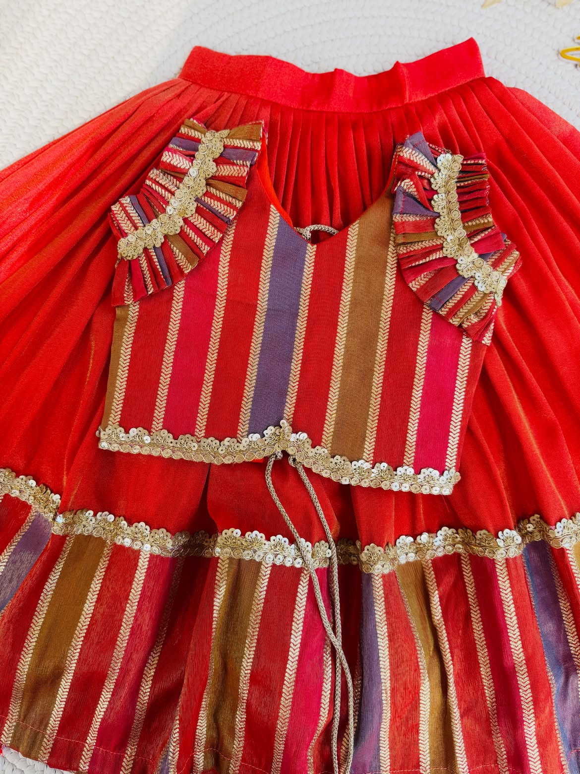 Royal Rangoli Multicolor Striped Lehenga Choli Set