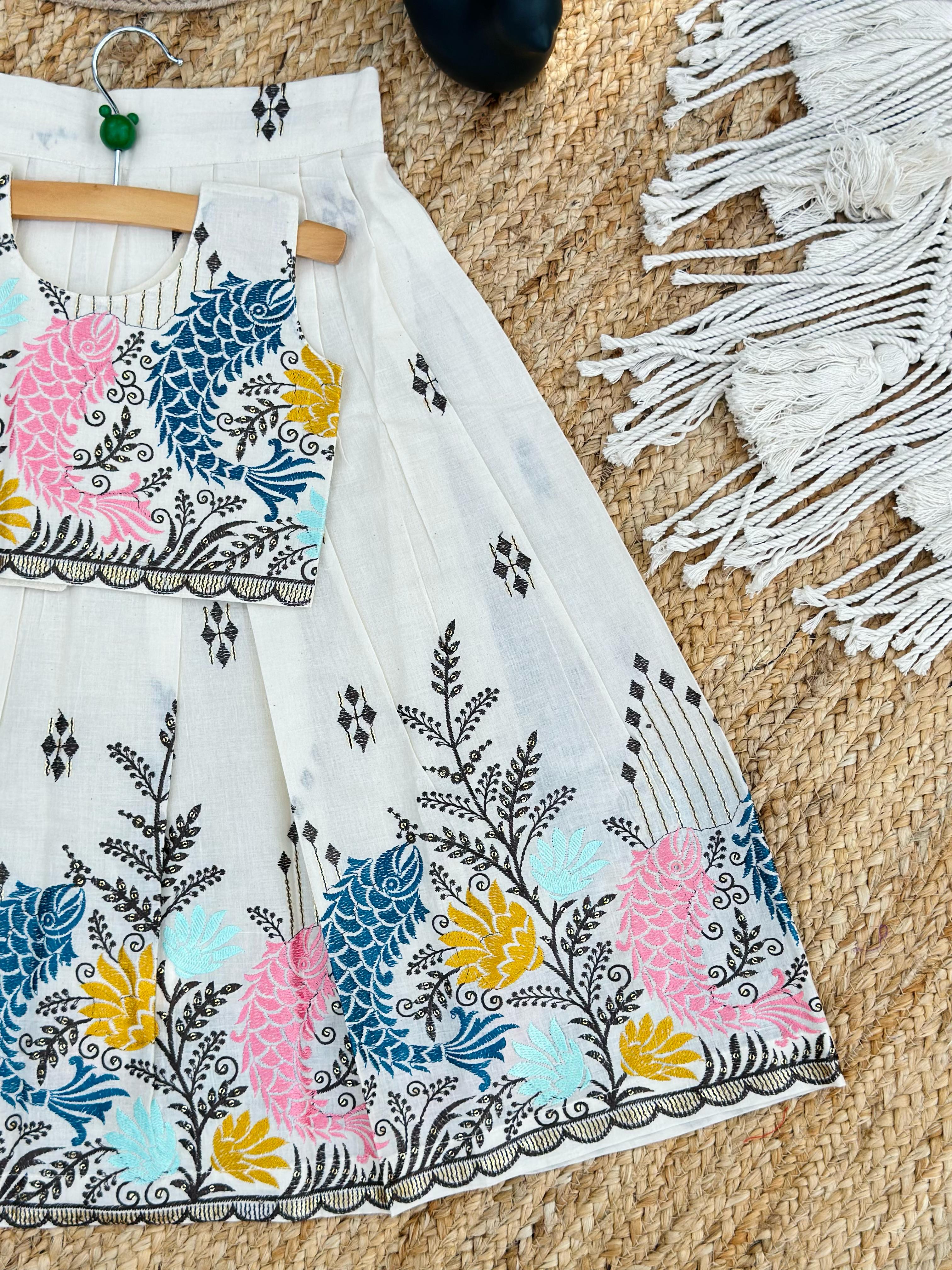 Ivory Bloom Lehenga Choli Set