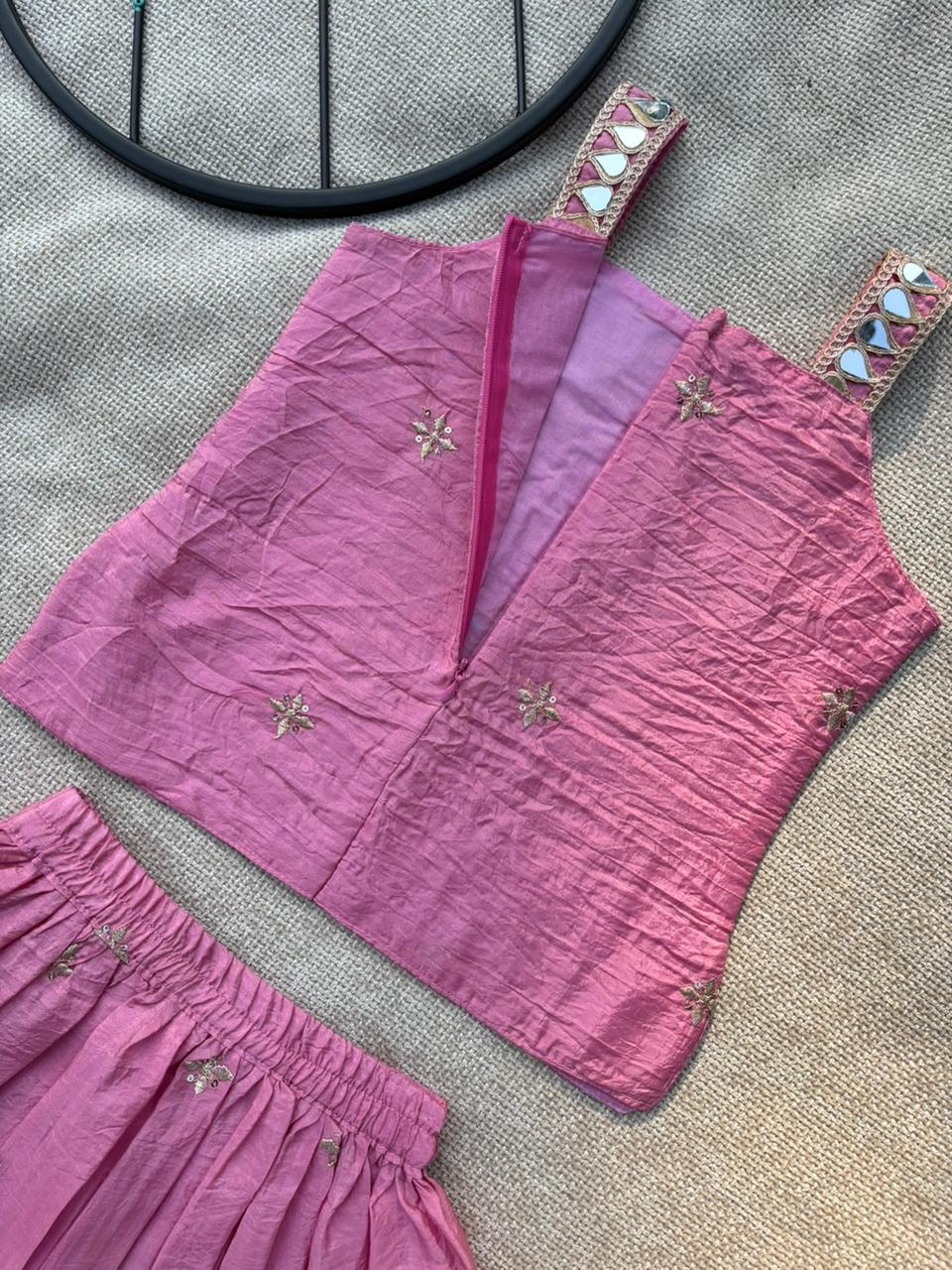 Royal Peacock Gold Crush Kids Lehenga Choli Set