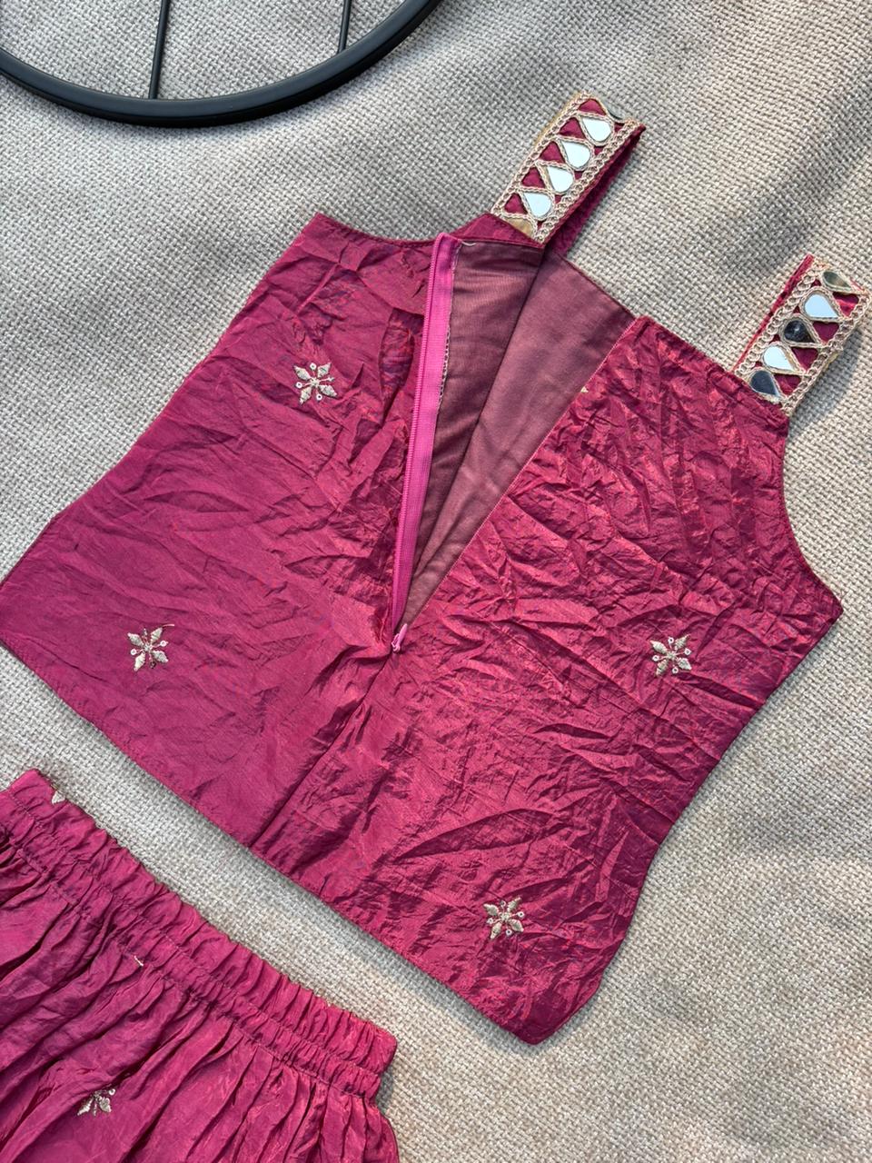 Royal Peacock Gold Crush Kids Lehenga Choli Set