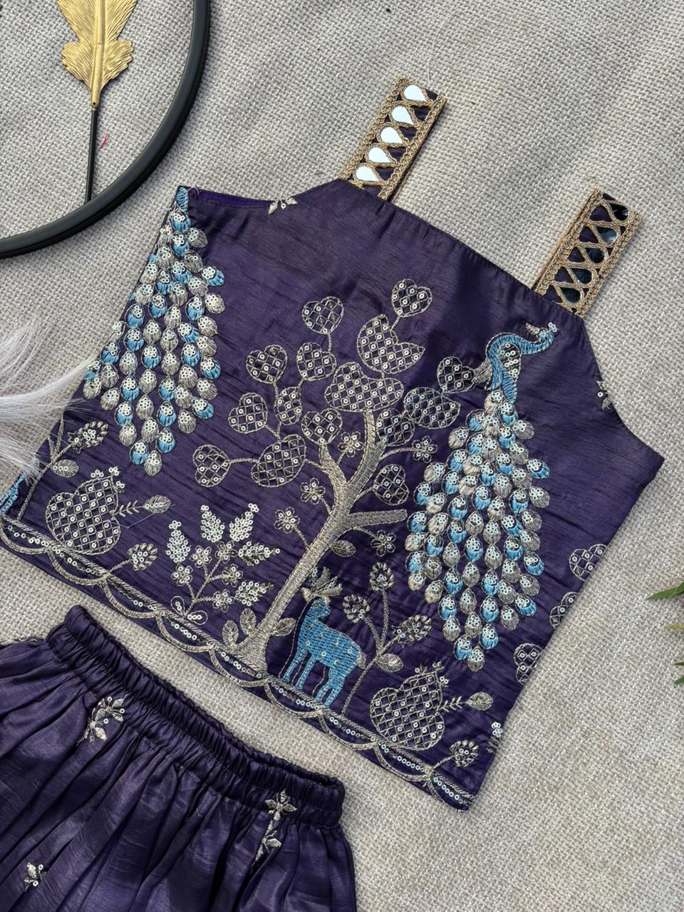 Royal Peacock Gold Crush Kids Lehenga Choli Set Season 2