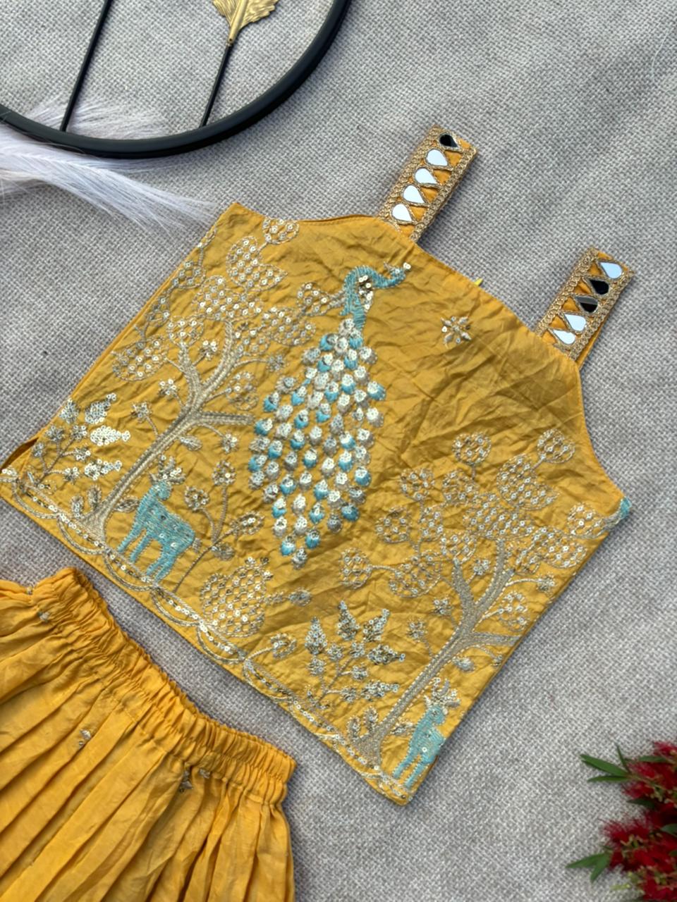 Royal Peacock Gold Crush Kids Lehenga Choli Set Season 2