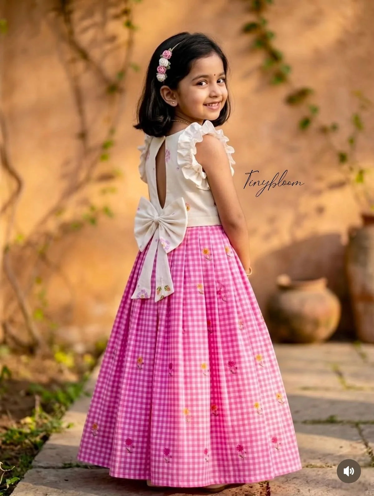 Aarini Floral Bow Flare Dress Set