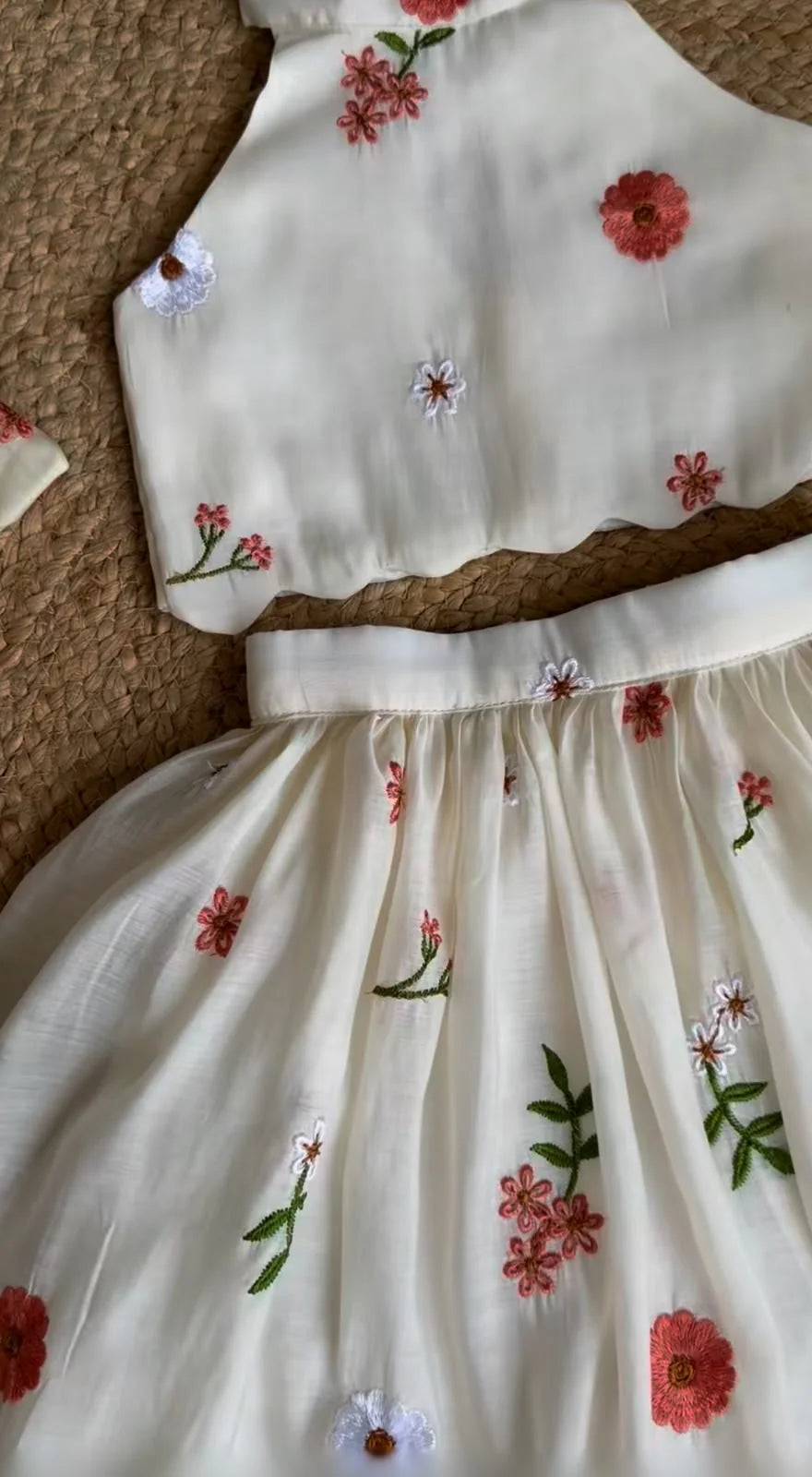 Myra Floral Bow Embroidery Girls Dress