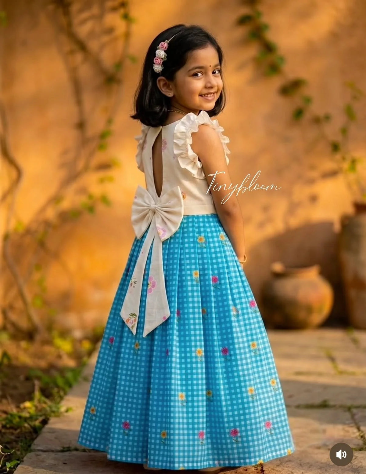 Aarini Floral Bow Flare Dress Set