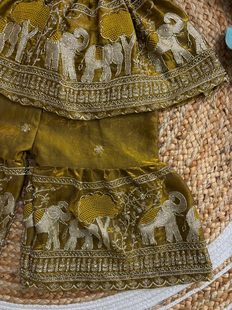 Baby Girl Beautiful Elephant Embroidered Ethnic Dress Set