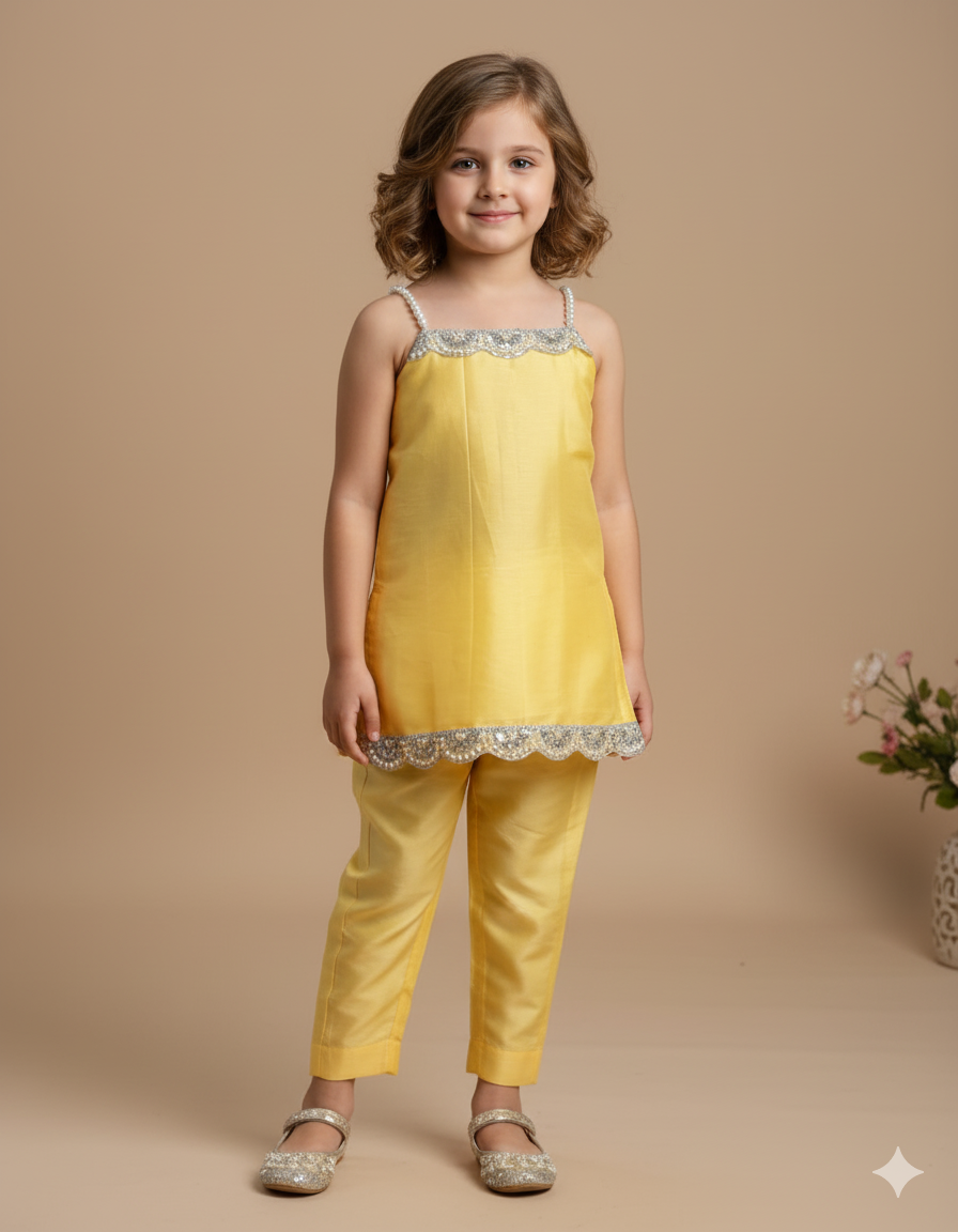 Kids’ Red Co-Ord Set with Lace Detailing